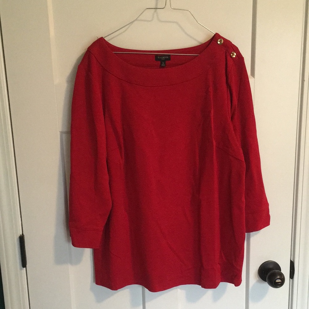 EUC Women’s Red Talbots 3/4 Sleeve top size 1X